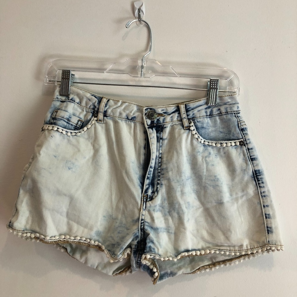 High Waisted Acid Wash Jean shorts